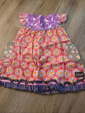 Matilda Jane Platinum Girls' Pink & Purple Floral Unicorn Dress